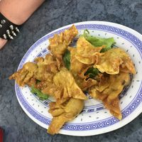 Fried wontons  at World Vegan in Cabramatta