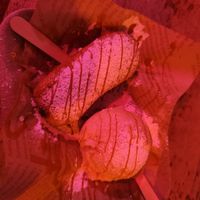 Deep fried mars bar at Happy Fish at The Dog House in Edinburgh