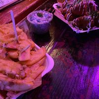 Loaded cheese fries at Happy Fish at The Dog House in Edinburgh