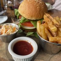 Jackfruit burger  at Cafe Campestre in Ometepe
