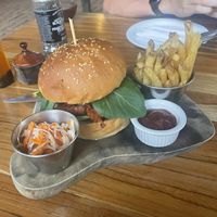 Jackfruit Burgerr  at Cafe Campestre in Ometepe