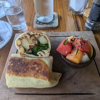 Breakfast burrito at Cafe Campestre in Ometepe