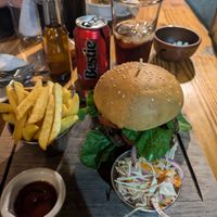 Jackfruit burger at Cafe Campestre in Ometepe