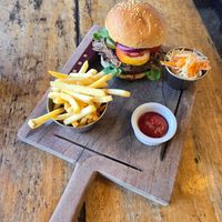 Jackfruit burger at Cafe Campestre in Ometepe