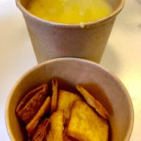 Lentil soup at Fork & Spoon in Dubai