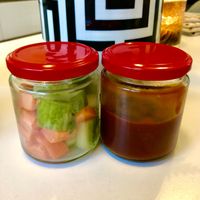 Salad and sauce  at Fork & Spoon in Dubai