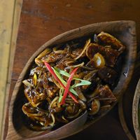 tempe bumbu lada hitam (black pepper tempe) at De Waroeng Labuan Bajo in 