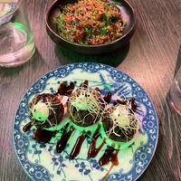 vegan croquettes and wakame  at Sushi Studio in Aarhus