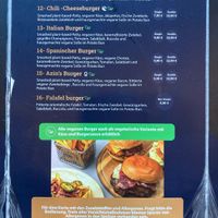 Vegan Burger Menu April 2026  at Café Werk in Flensburg