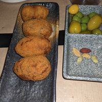 croquetas de seitas y olivas at Sesamo in Barcelona