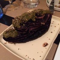 Cabbage with a green sauce at Sesamo in Barcelona