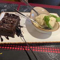 Schokokuchen mit Vanilleeis   at Peter Pane in Sankt Peter-ording