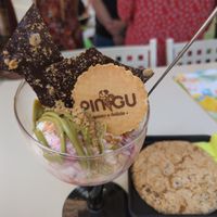 gelato vegan e biscotto vegan at Gelateria Pingu in Trento