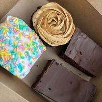 School cake, mocha cupcake, brownies  at Lj's Vegan Bakery - Pop Up in Warrington