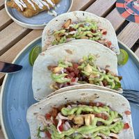 Vegan tacos and tempura   at BaseCamp in Grindelwald