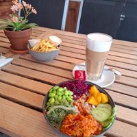 Vegan poke bowl (the vegan salmon was amazing) at BaseCamp in Grindelwald