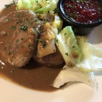 Vegisterkaker (vegan meatballs).  at Prøysenhuset in Rudshoegda