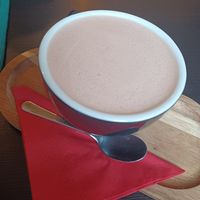 Hot chocolate with oat milk at Vintage Coffee in Brno