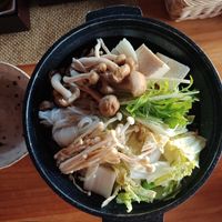 Dinner - mushroom and tofu hotpot at SUZUSHIRO in Tanabe