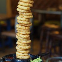 Onion rings at The Auld Hoose in Edinburgh