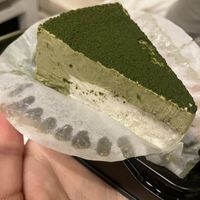 Matcha white chocolate cake slice   at Naki - vegan sweets in Osaka