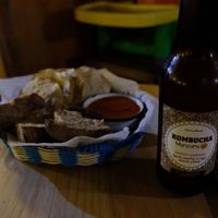 Bread and kombucha at La Jícara Librespacio Cultural in Oaxaca
