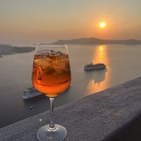 Aperol and a view!   at Volkan on the Rocks in Santorini