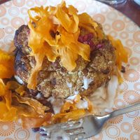 Cauliflower steak at The Albion Hotel in Kyneton