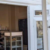 minimalist but really cozy interior at Café Pohovka in Karlovy Vary