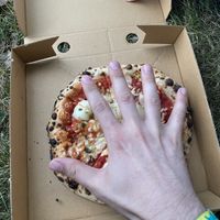 Classic Margherita with my hand for size referencee  at Stones Throw Kitchen in Fareham