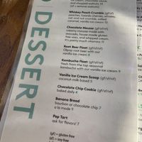 Dessert menu  at Seabirds Kitchen - The LAB in Costa Mesa