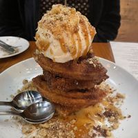 The Chaffle with caramel saucee  at Seabirds Kitchen - The LAB in Costa Mesa