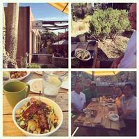 running group enjoying brunch at Seabirds! pic of burrito bowl - DELISH! at Seabirds Kitchen - The LAB in Costa Mesa