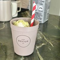 Matcha latte w/ ice creamm  at THE GREEN - Vegan Cakes in Nuremberg