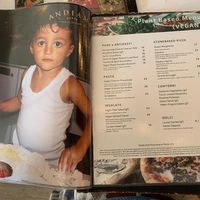 Separate vegan menu - so so good!! at Andiamo Trattoria Rhodes in Rhodes