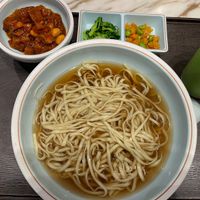 Vegan noodle menu for 4 euros  at Chunfeng Songyuelou - Jiuguang Department Store in Shanghai