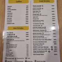 Drink's menu at Zili's Health Bar in Budapest