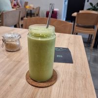 Matcha smoothie at Zili's Health Bar in Budapest