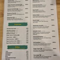 Menü at Zili's Health Bar in Budapest