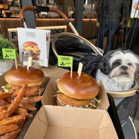 Vegan chicken burgers and sweet potato fries   at Pommes Freunde - Ravensburg in Ravensburg