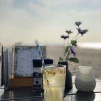 Homemade limonade passion sensation met zeezicht   at Millers Beach in The Hague