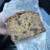 vegan banana bread- moist, chocolatey, delicious! they also give you a nice thick slice.  at Michette in Somerville