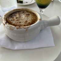 Vegan onion soup  at Elements Restaurant in Oranjestad