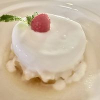 Caramelized pineapple served with coconut sorbetto   at Elements Restaurant in Oranjestad