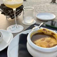 Onion soup   at Elements Restaurant in Oranjestad