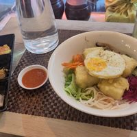 Bibimbap with Tofu and free Side dishes at Kimchi Street in Paris