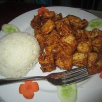 Tofu With Caramel Chilli And Lemongrass at Aubergine Cafe in Hanoi