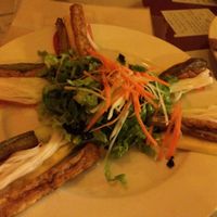 spring rolls filling at Aubergine Cafe in Hanoi