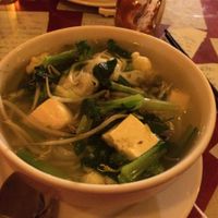 vegetarian veggie tofu soup at Aubergine Cafe in Hanoi