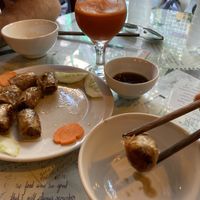 Veggie spring rolls   at Aubergine Cafe in Hanoi